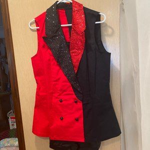 Weissman Split Jacket Costume W/ Biketard & Hair Clips